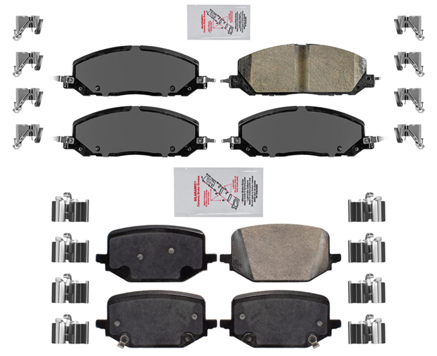 AME Improved Performance Disc Brake Pads for Explorer ST 3.0L Turbo Red Caliper