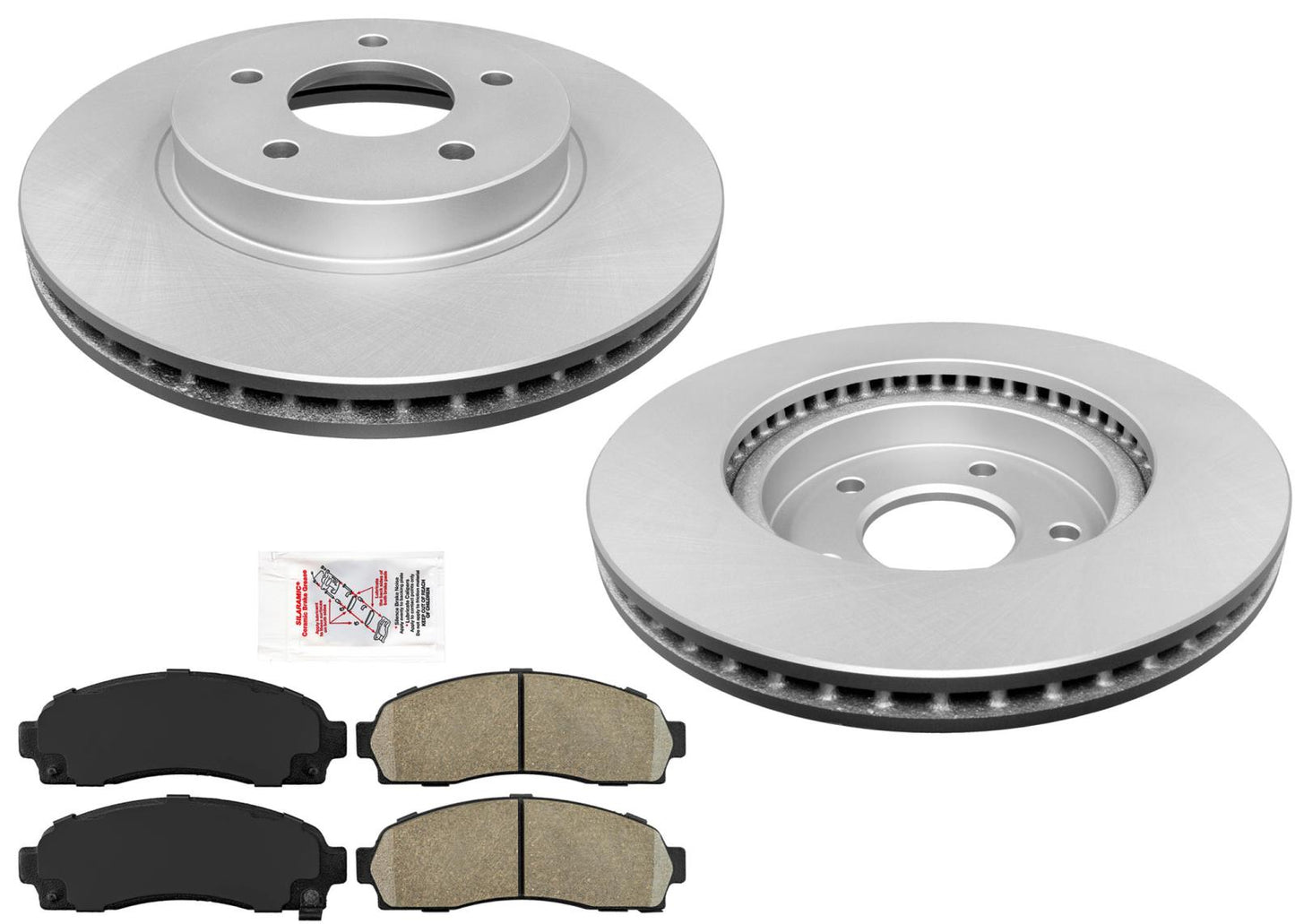 Coated Disc Brake Rotors + Brake Pads for 2005-2006 Chevrolet Equinox