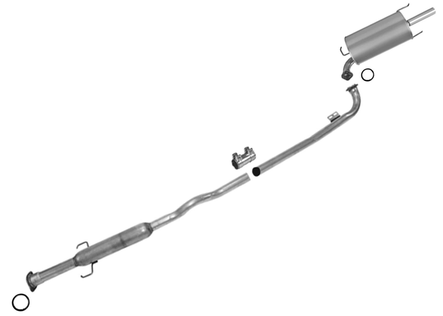 Se adapta al sistema de escape silenciador de tubo de extensión Camry SE Japón 04-06 3.3L 838 851