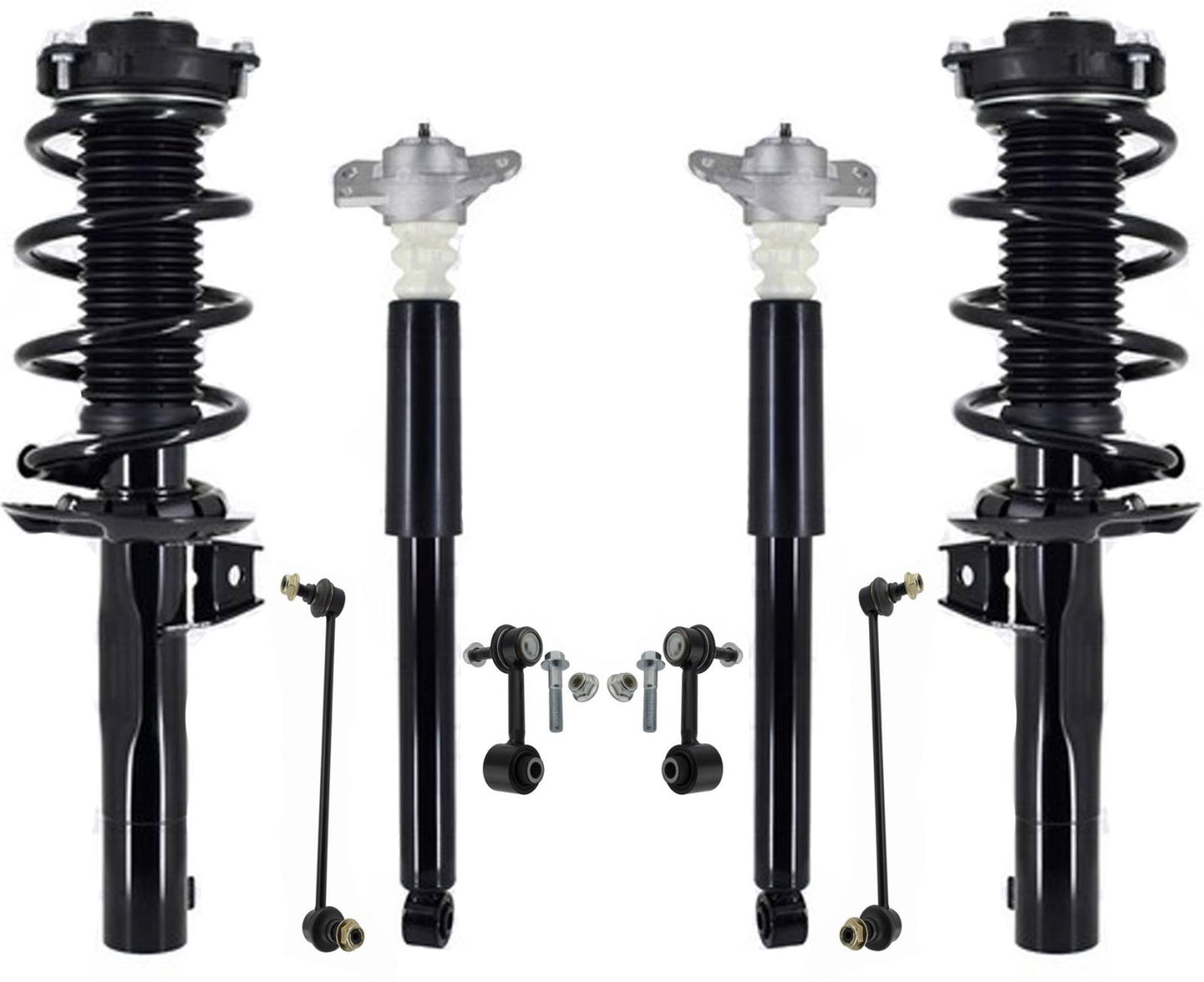Front Complete Struts Rear Shocks & Links For Jetta 2005-18 W/ 55 MM Housing