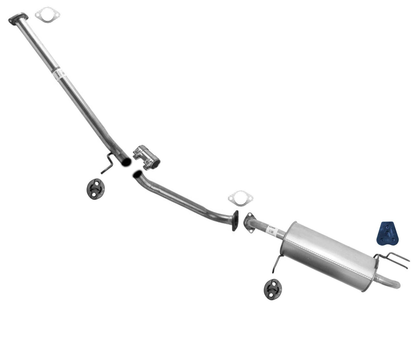 Sistema de escape de tubo silenciador con abrazaderas para Hyundai Accent Hatchback 2006-2010