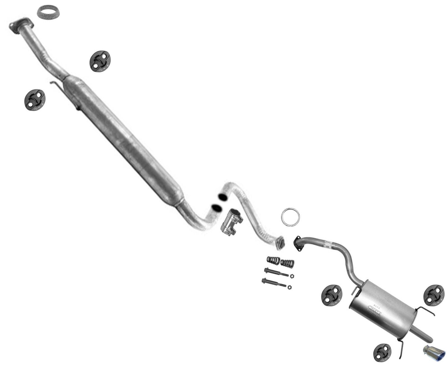 Muffler Pipe Exhaust System Chrome Tip for 2007-2012 Nissan Sentra 2.0L