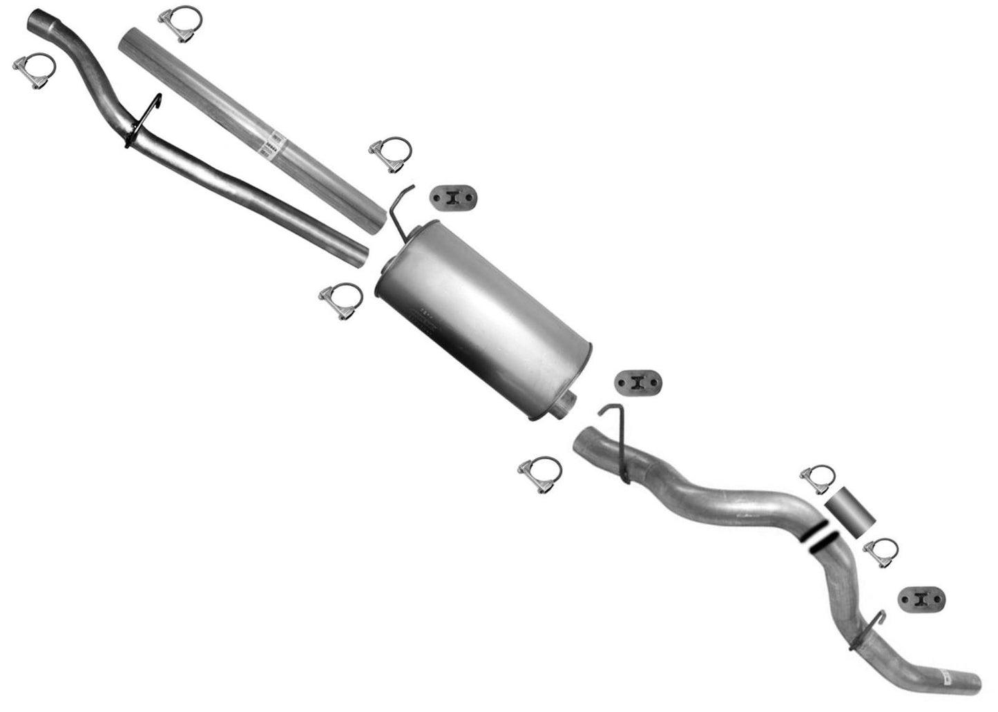 Ext Pipe Rear Muffler Tail Pipe for Chevrolet 2500HD 2001-2006 Pick Up 6.0 8.1L