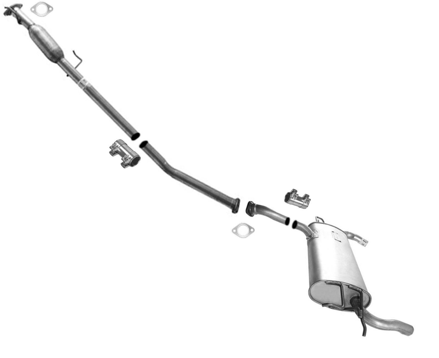 Rear Extension Pipe & Muffler For Front Wheel Drive Kia Sportage 2.7L 2005-2010