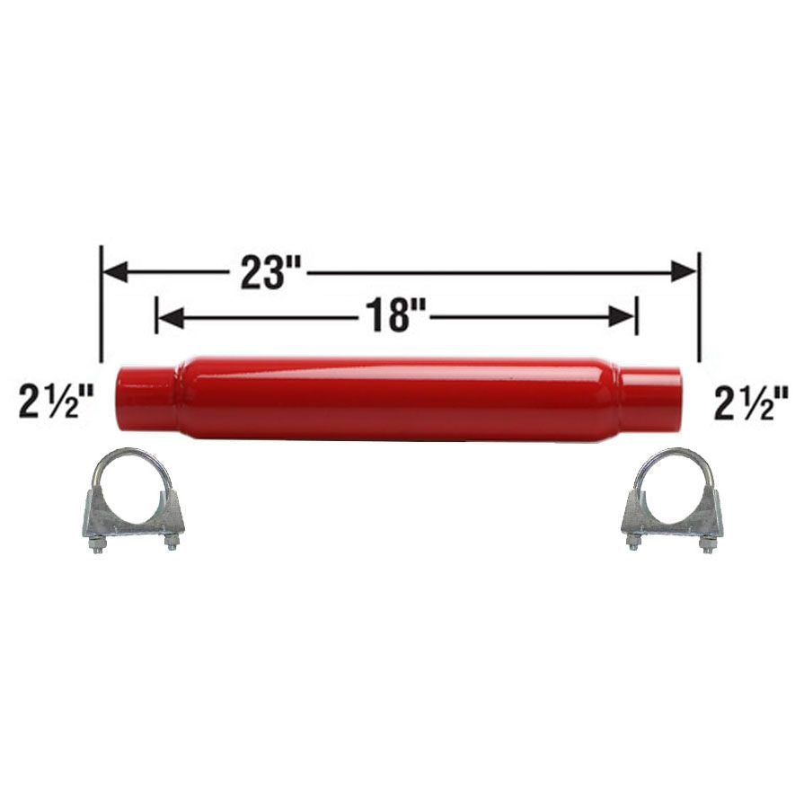 Cherry Bomb 87529CB Muffler 23 inch OAL, 18 in Body 2.5" Inlet 2.5" Outlet