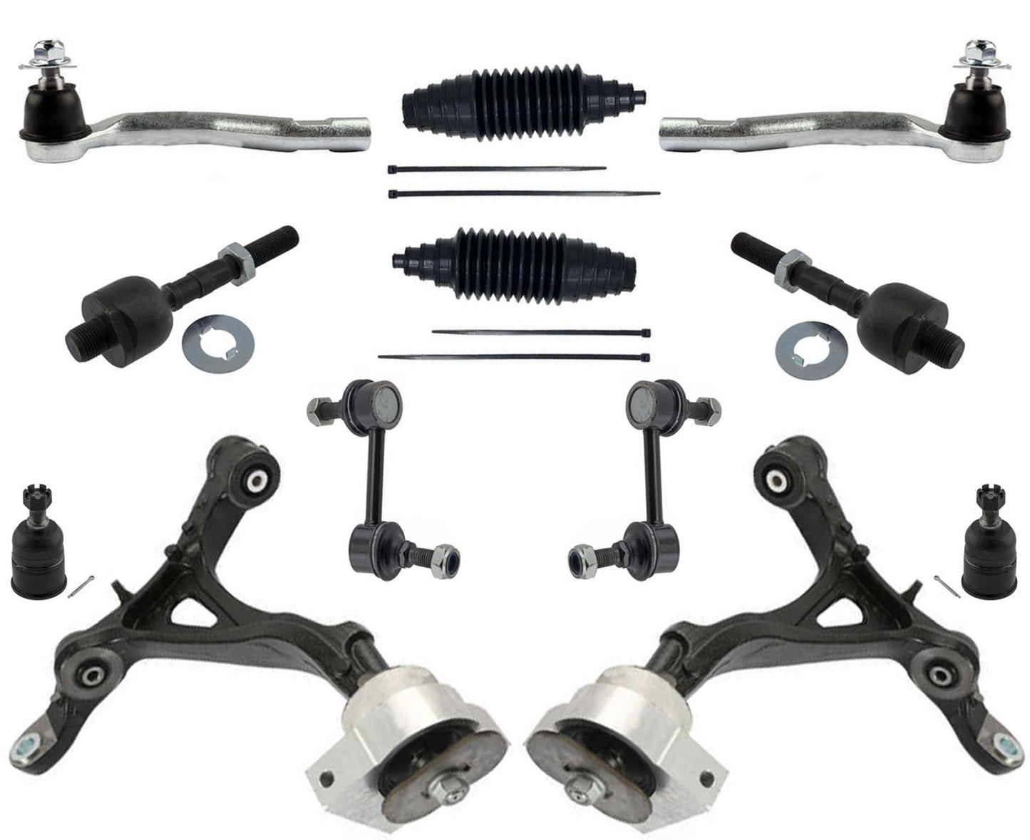 Front Lower Control Arms W/ Ball Joints Tie Rods & Links For Acura TL 2009-2014