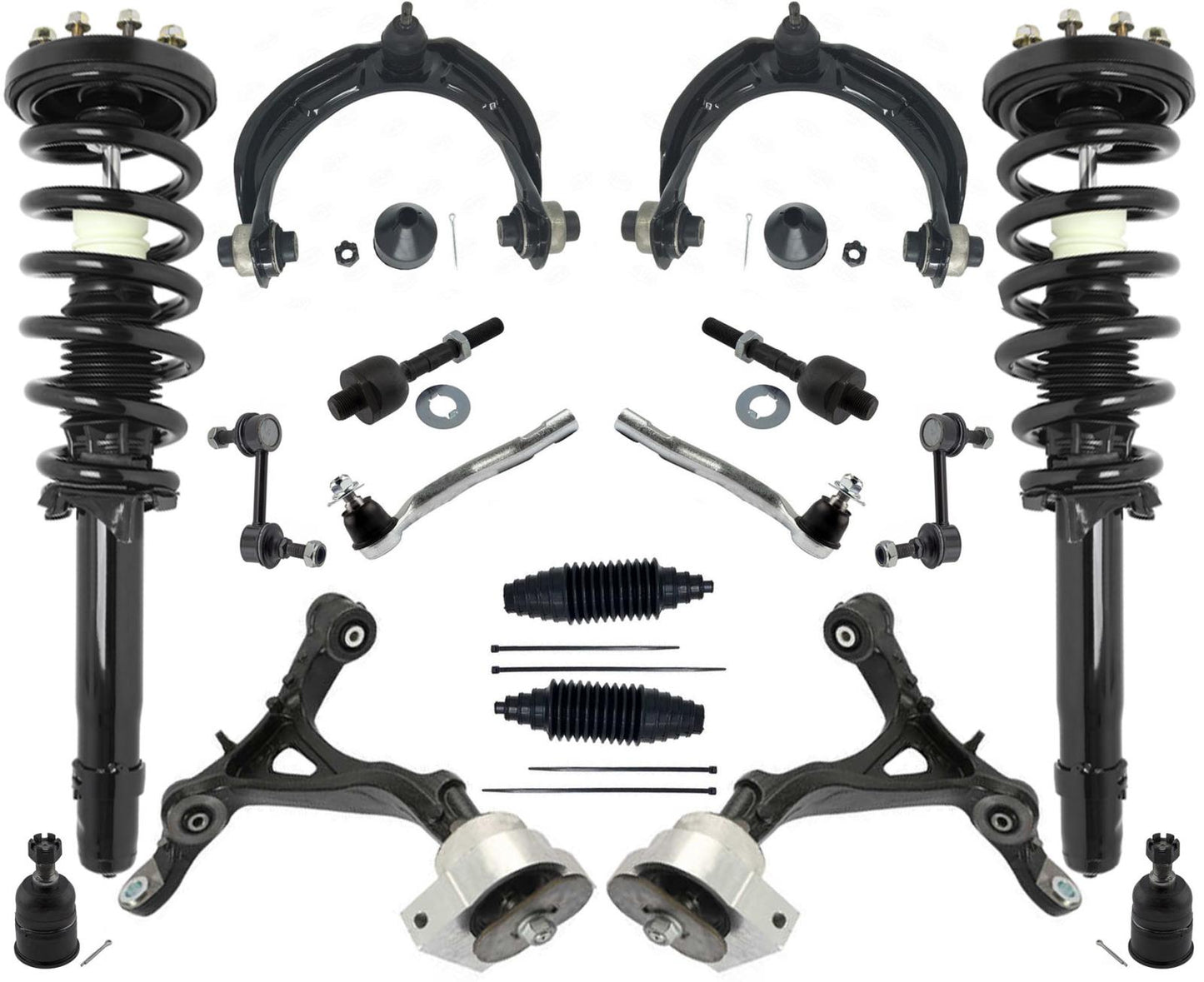Front Struts Lower Upper Arms Ball Joints Tie Rods & Links for Acura TL 09-2014
