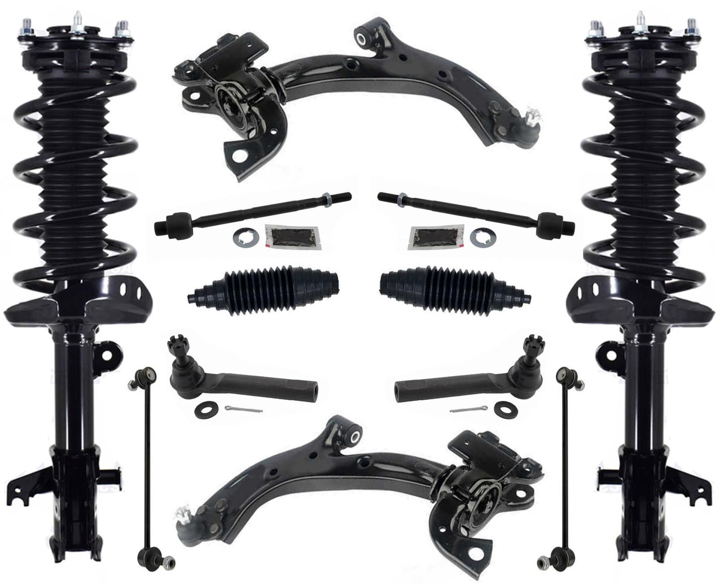 Front Complete Struts Lower Control Arms Tie Rods & Links For Acura RDX 07-12