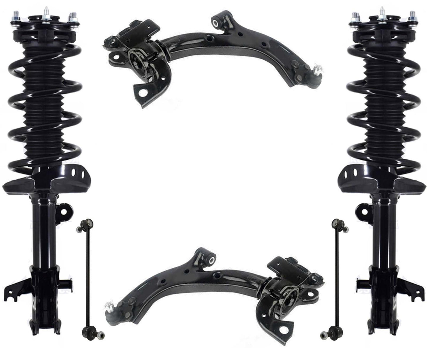 Front Complete Struts Lower Control Arms Ball Joints & Link For Acura RDX 07-12