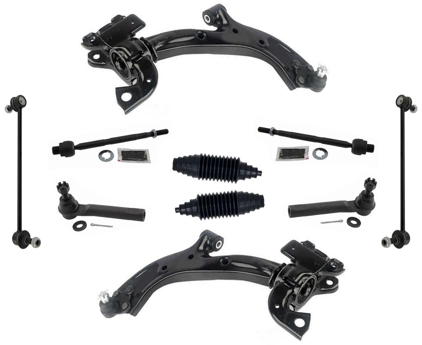 Front Lower Control Arms W/ Ball Joints Tie Rods & Links For Acura RDX 2007-12