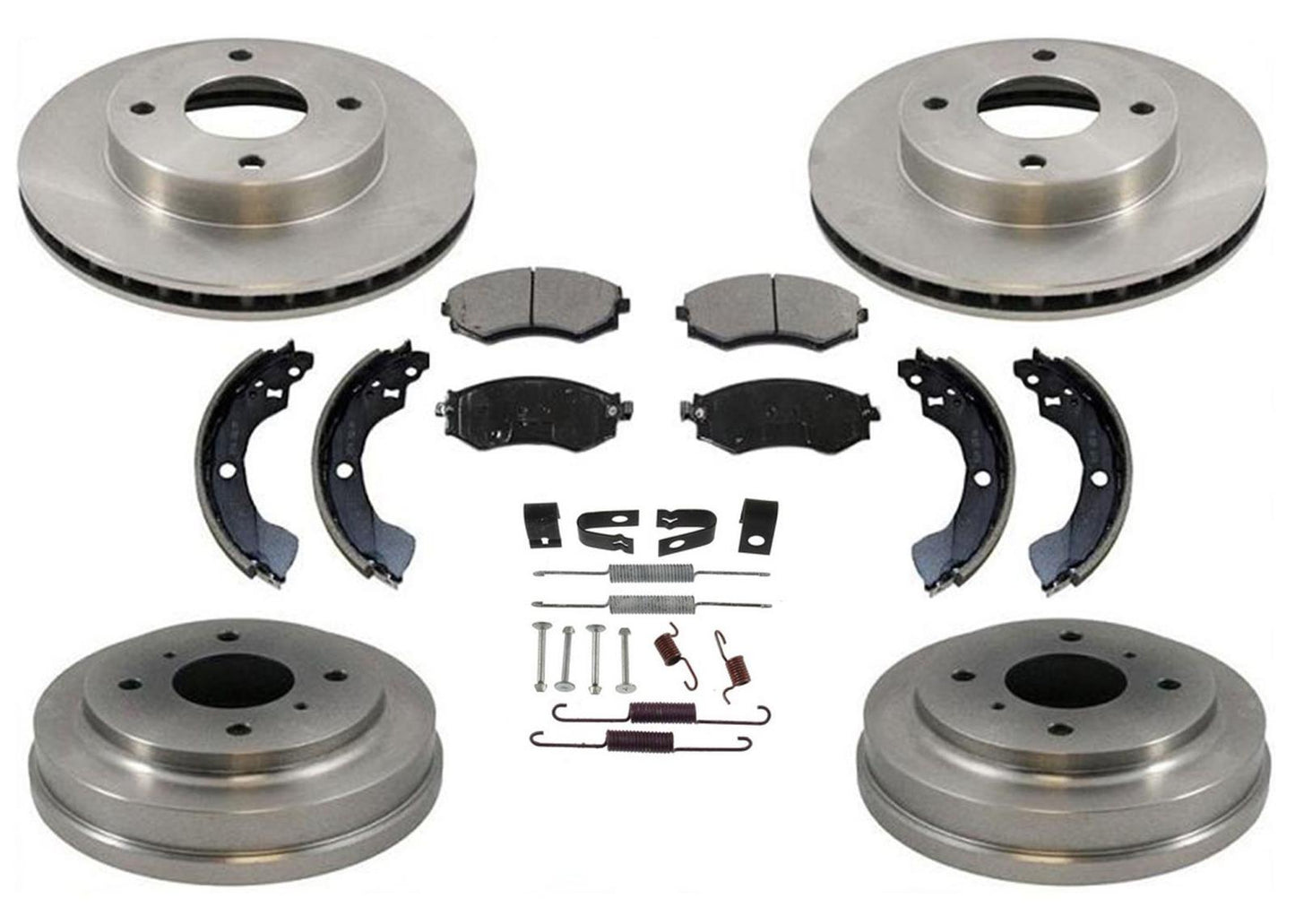 Pastillas de freno de rotores delanteros Zapatas de freno de tambores traseros para Nissan Sentra 1.8L 00-01