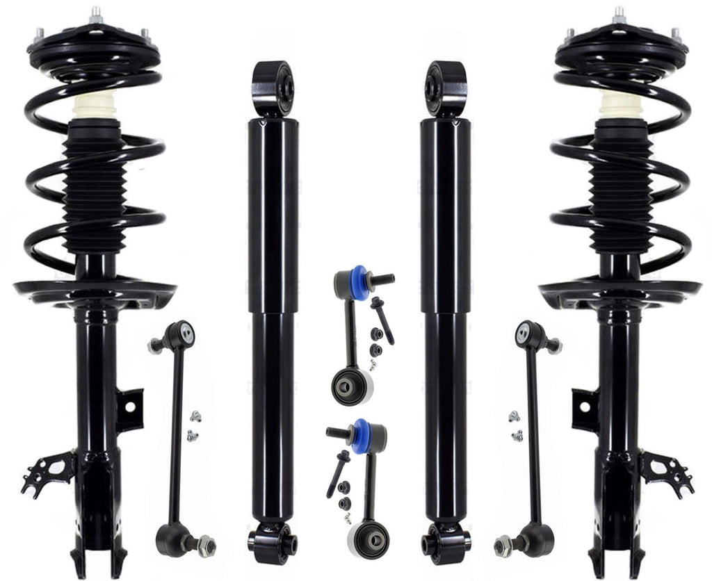 Complete 8-Piece Suspension Kit For 2014-2019 Toyota Highlander - Struts, Shocks, Sway Bar Links
