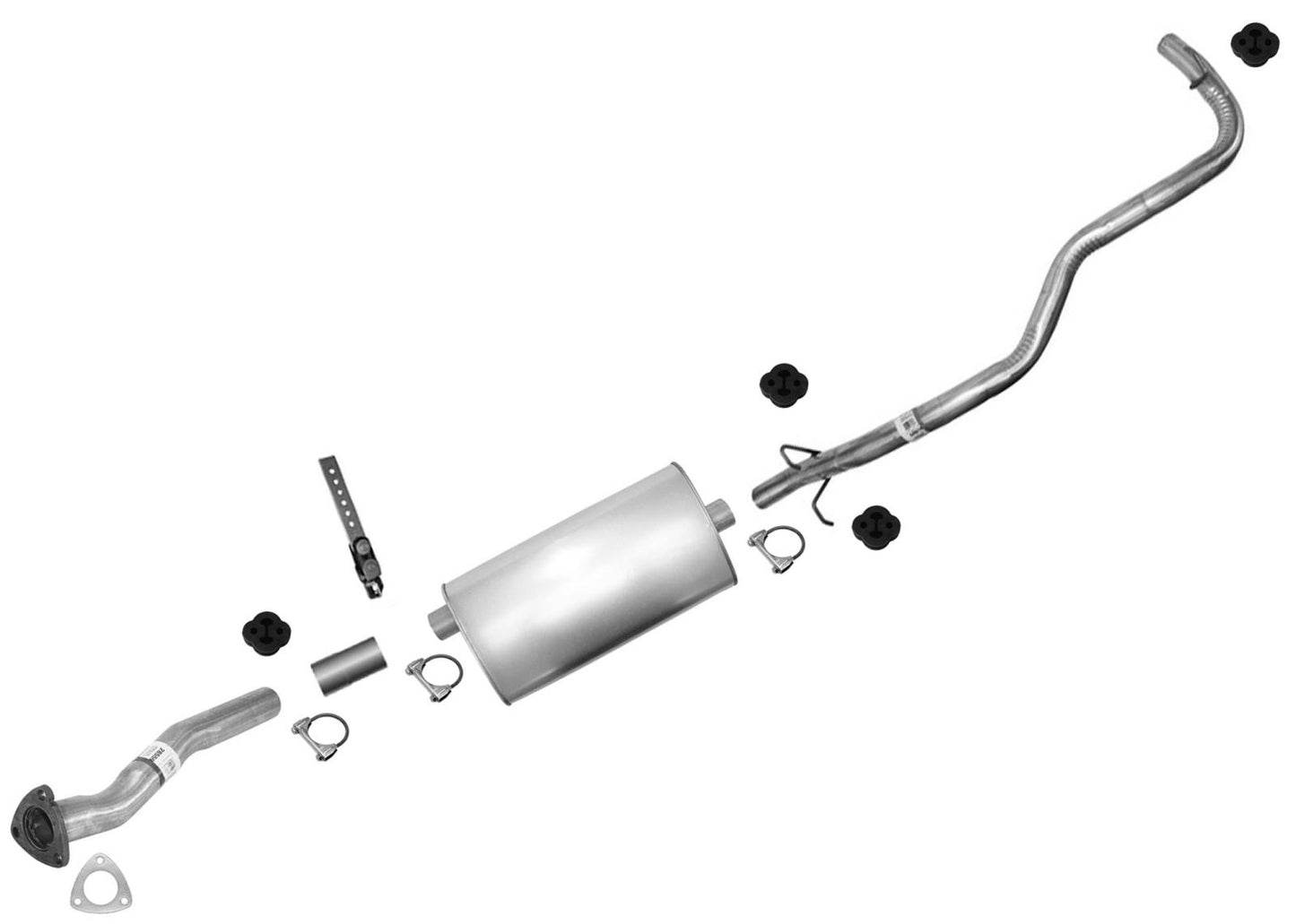 Muffler Pipe Exhaust System for 2000 S10 Pick Up 2.2 108.3 117.9 Wheelbase