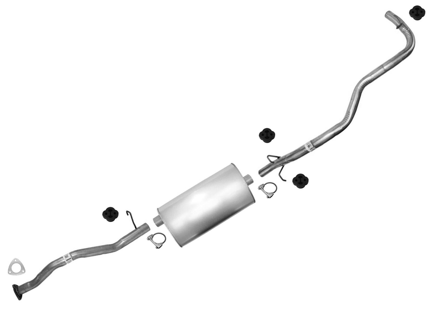 Muffler Pipe Exhaust System for 2001 2002 2003 S10 Pick Up 2.2 122.9 Wheelbase