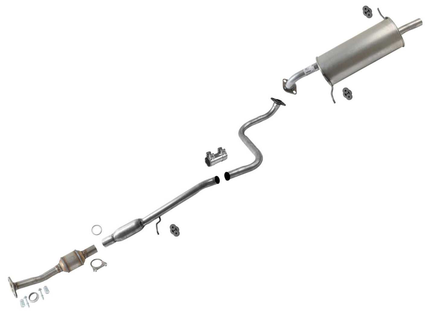 Catalytic Converter Rear Resonator Exhaust System Muffler for 2011-2014 Mazda 2
