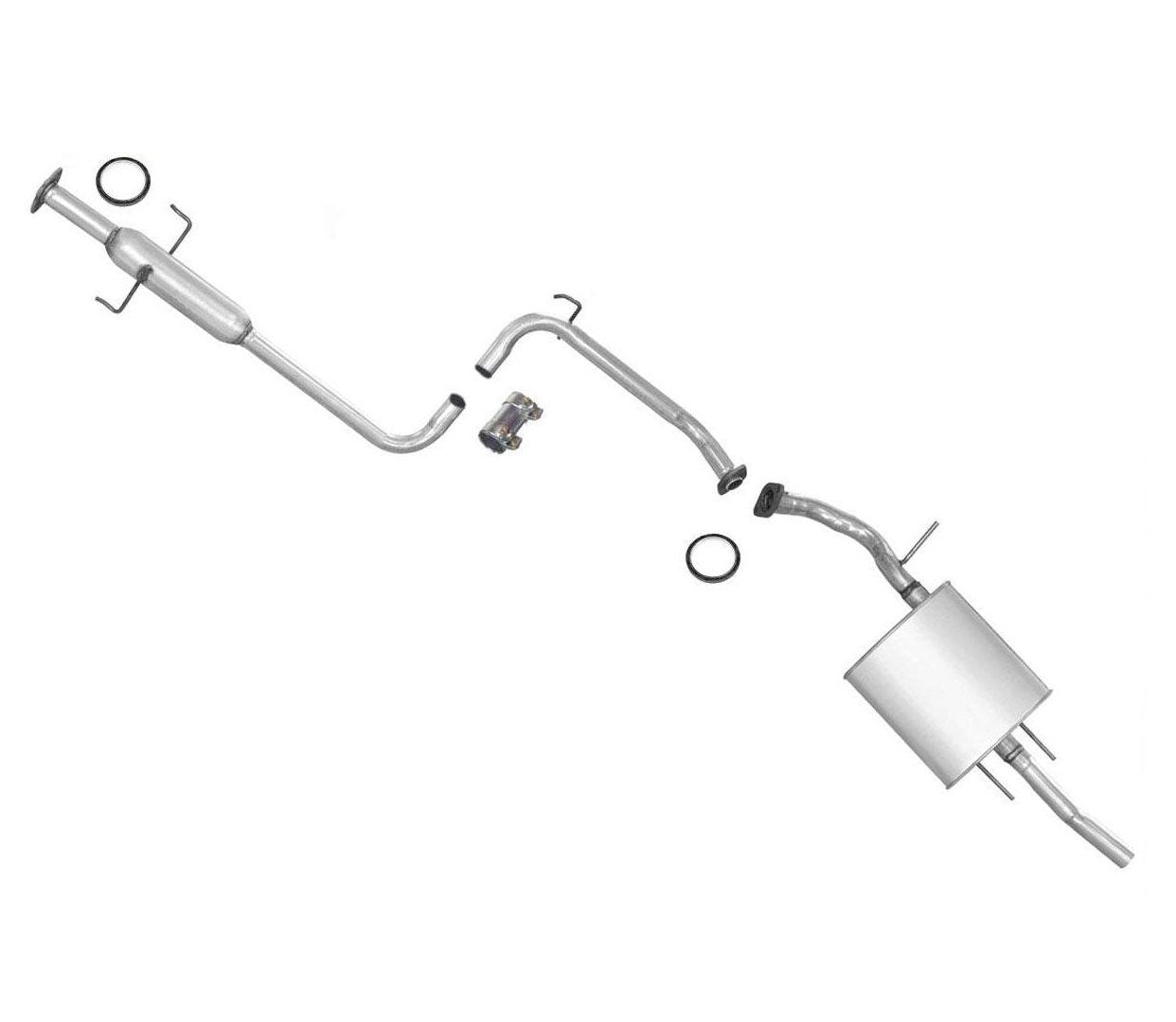 Sistema de escape con resonador medio y silenciador para Toyota Corolla 1.6L 1991-1992