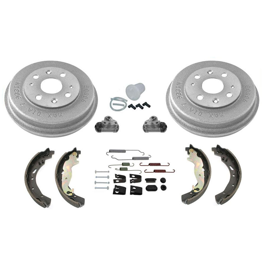 Rear Drums Brake Shoes Spring Kit & Wheel Cylinders 7pc for Mazda 2 2011-2015