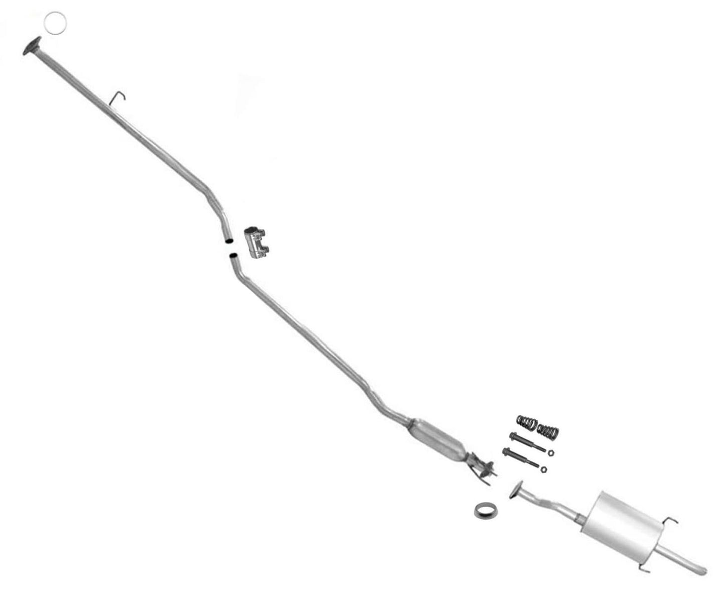 For 2001-2005 Honda Civic 1.7L EX GX HX Resonator Muffler Exhaust System