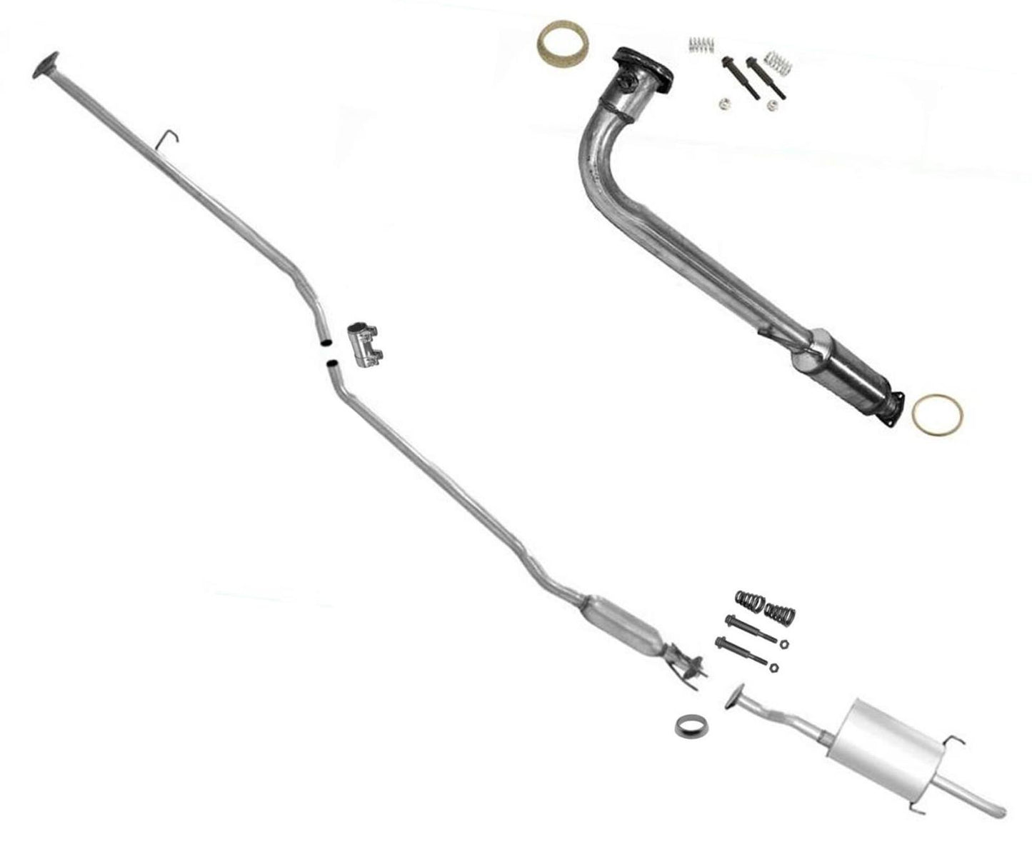 Convertidor catalítico trasero resonador medio y silenciador para Honda Civic EX 2001-2005
