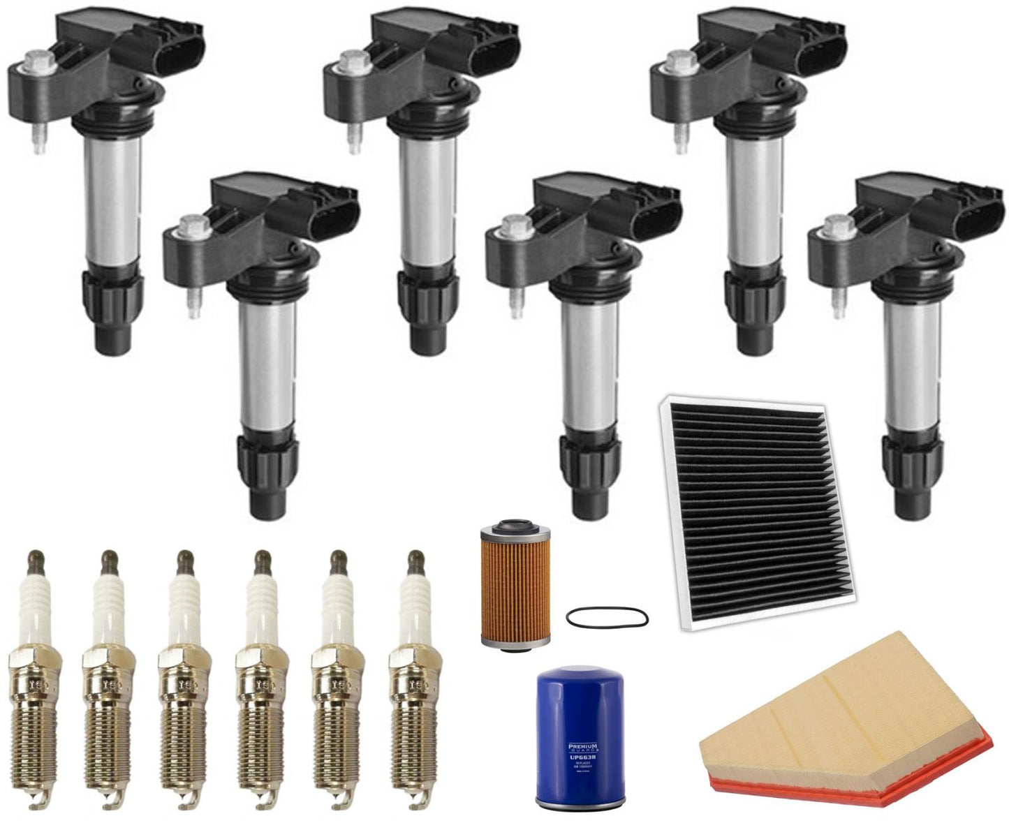 6 Direct Igntion Coils Spark Plugs & Filters For Cadillac ATS 3.6L 2013-2019