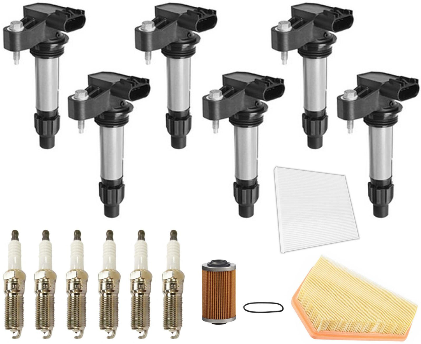 6 Direct Igntion Coils Spark Plugs & Filters For Cadillac SRX 3.6L 2012-2016