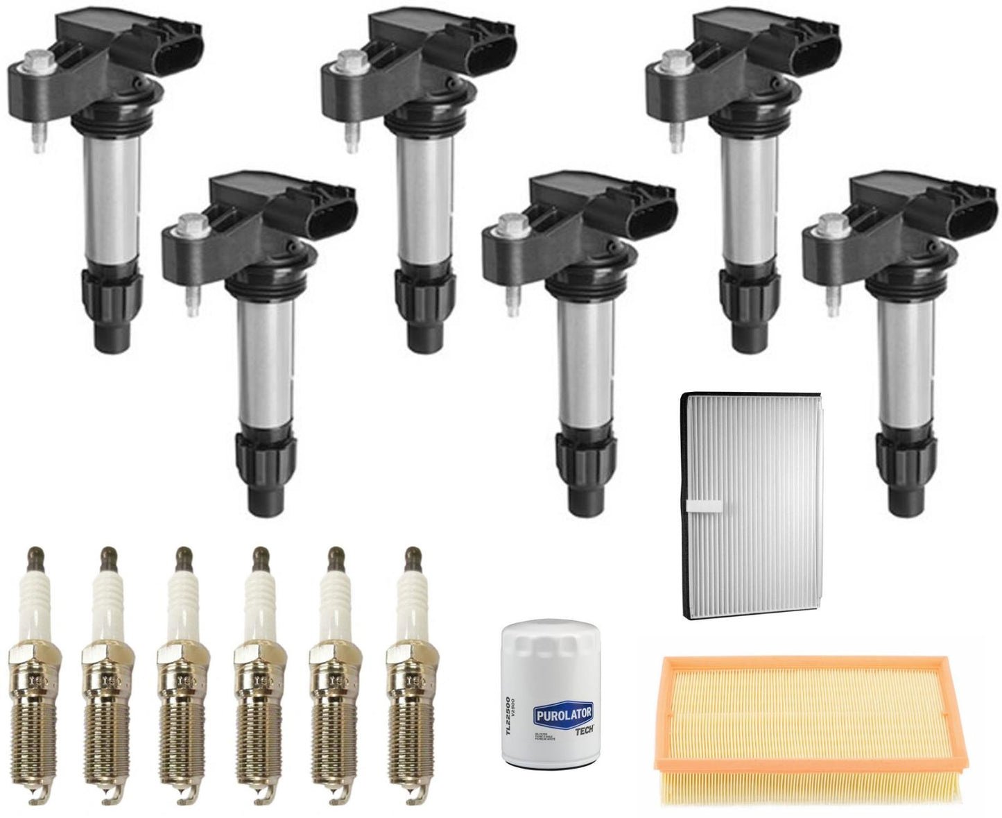 6 Direct Igntion Coils Spark Plugs & Filters For Chevrolet Impala 3.6L 2012-2013
