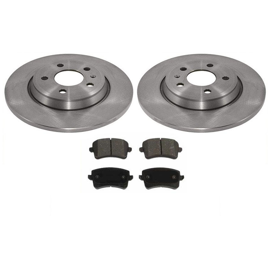 Set of REAR Brake Rotors & Ceramic Pads 2009-2016 for Audi A4 & A4 Quattro 2.0