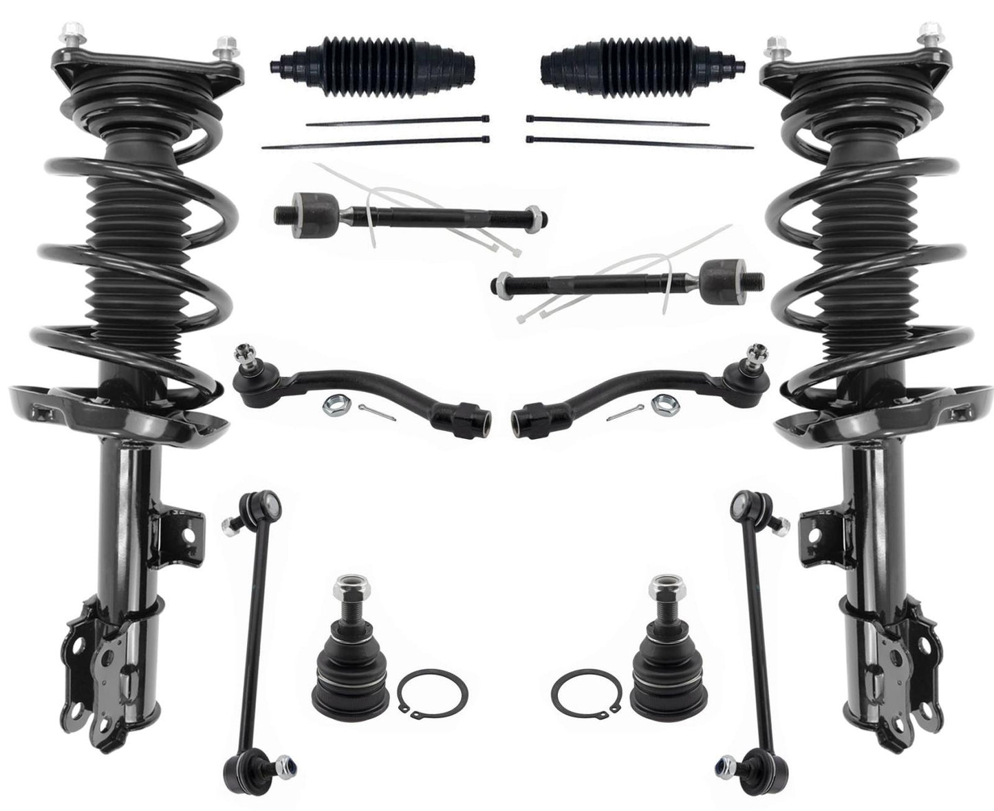 Front Struts Lower Ball Joints Tie Rods & Links For Hyundai Elantra GT 2013-17