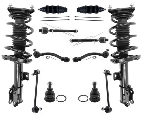 Front Struts Lower Ball Joints Tie Rods & Links For Hyundai Elantra GT 2013-17