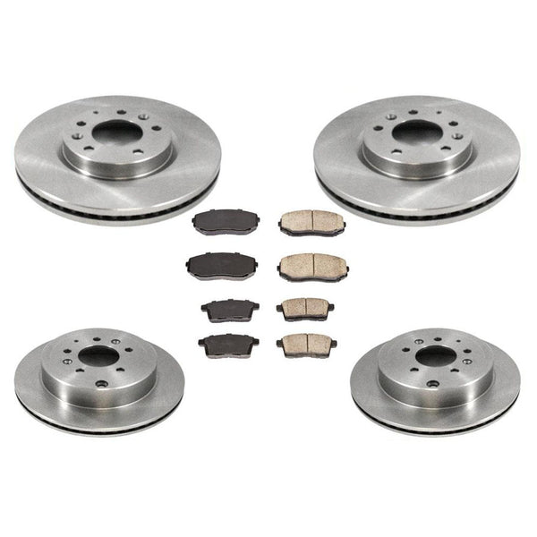 For Mazda 07-12 CX7 Front & Rear Disc Brake Rotors & Ceramic Brake Pads 6pc