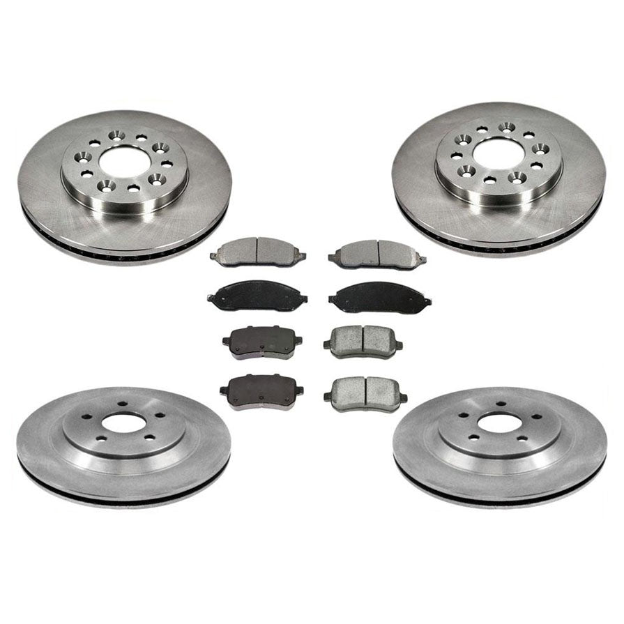 Para Ford Freestar Van 04-07 rotores de freno delanteros y traseros y pastillas de freno de cerámica