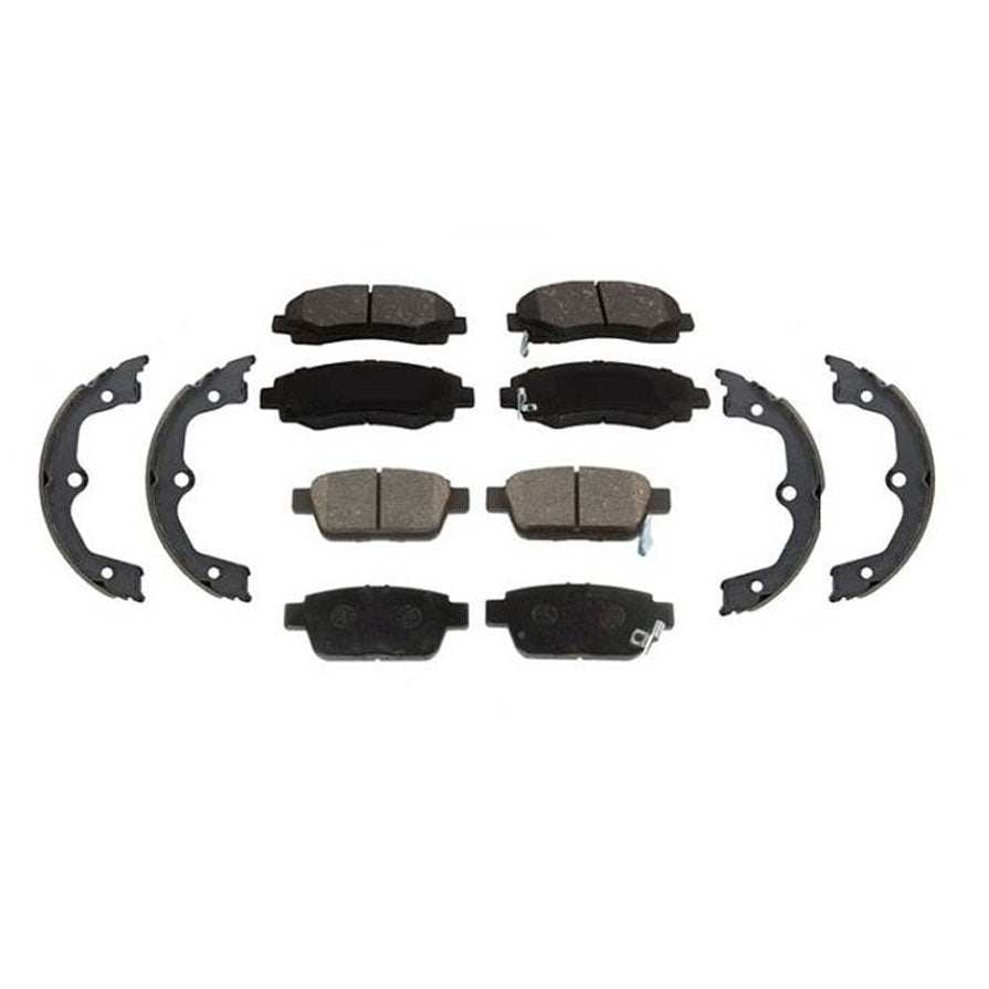 Front & Rear Ceramic Brake Pads with Parking Shoes for Acura TL 2009-2014 3pc