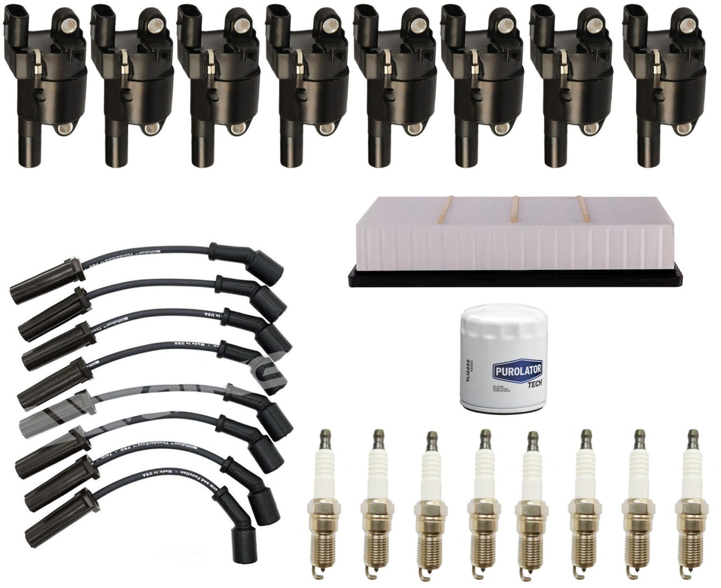 Ignition WIres Round Ignition Coils Spark Plugs & Filters For Tahoe 2007-2013
