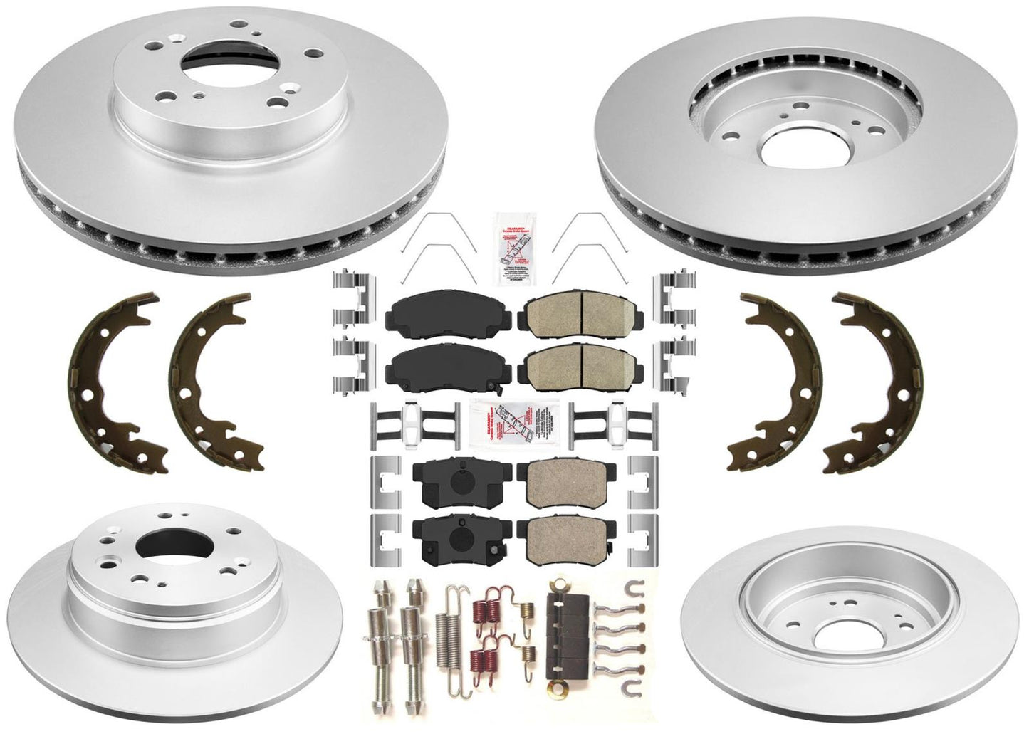 GEO Coated Disc Brake Rotors & Ceramic Pads For Honda CRV CR-V 2002 2003 2004