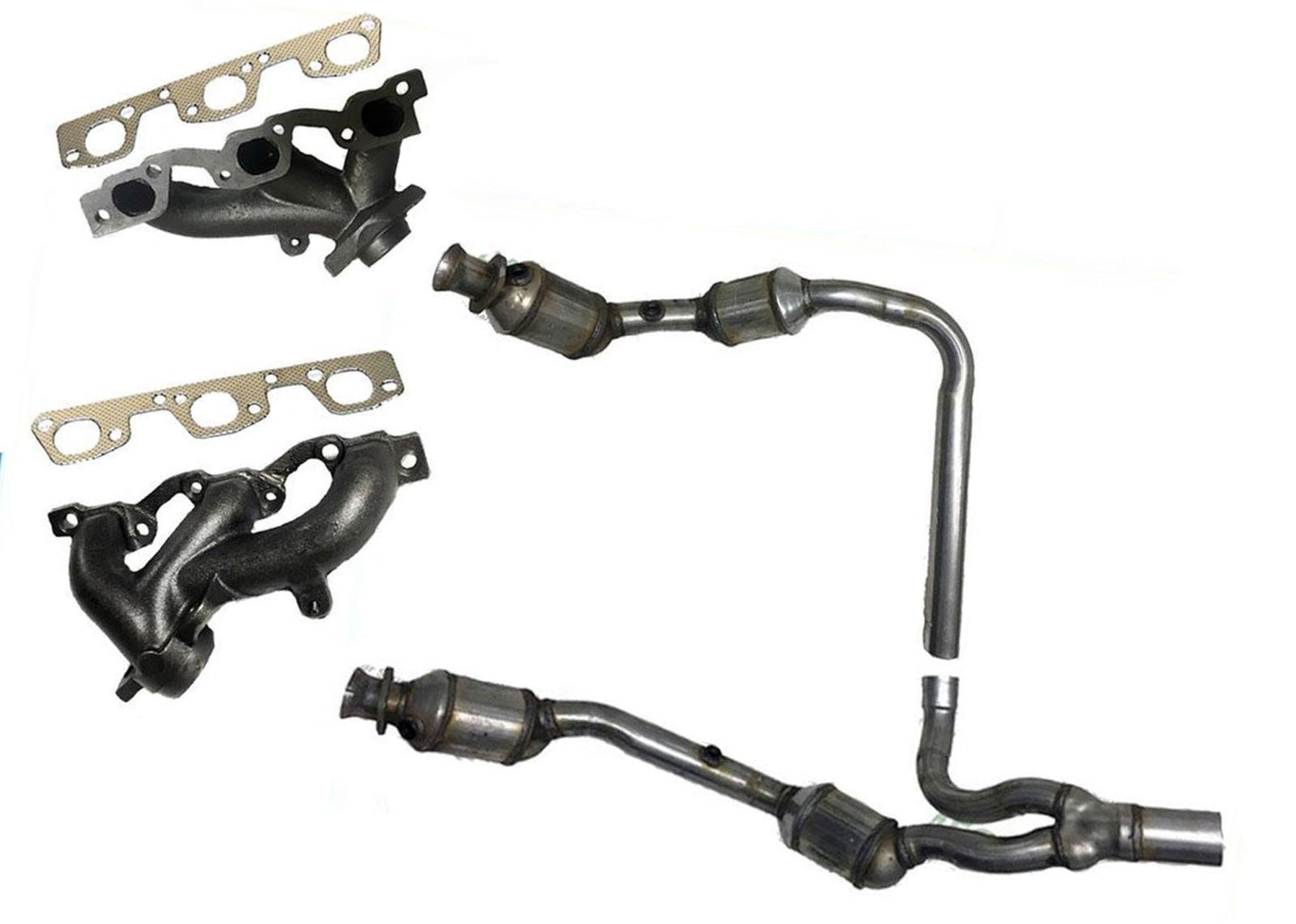 Front Manifold & Catalytic Converters Made USA For Jeep Wrangler 2007-2011 3.8L