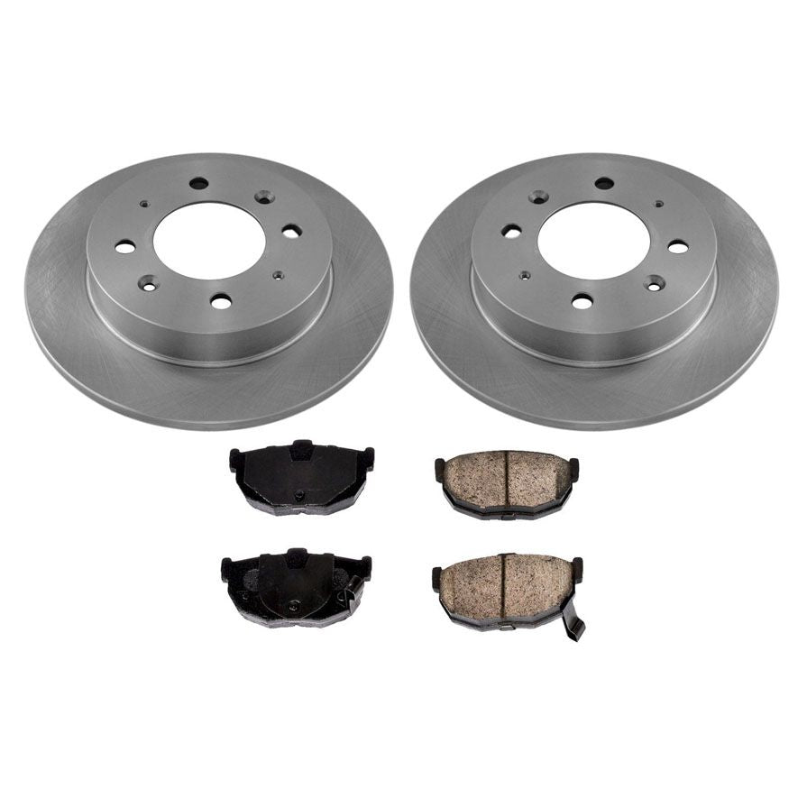 REAR Disc Brake Rotors & Ceramic Brake Pads for Kia Spectra 2.0L 2004-2009