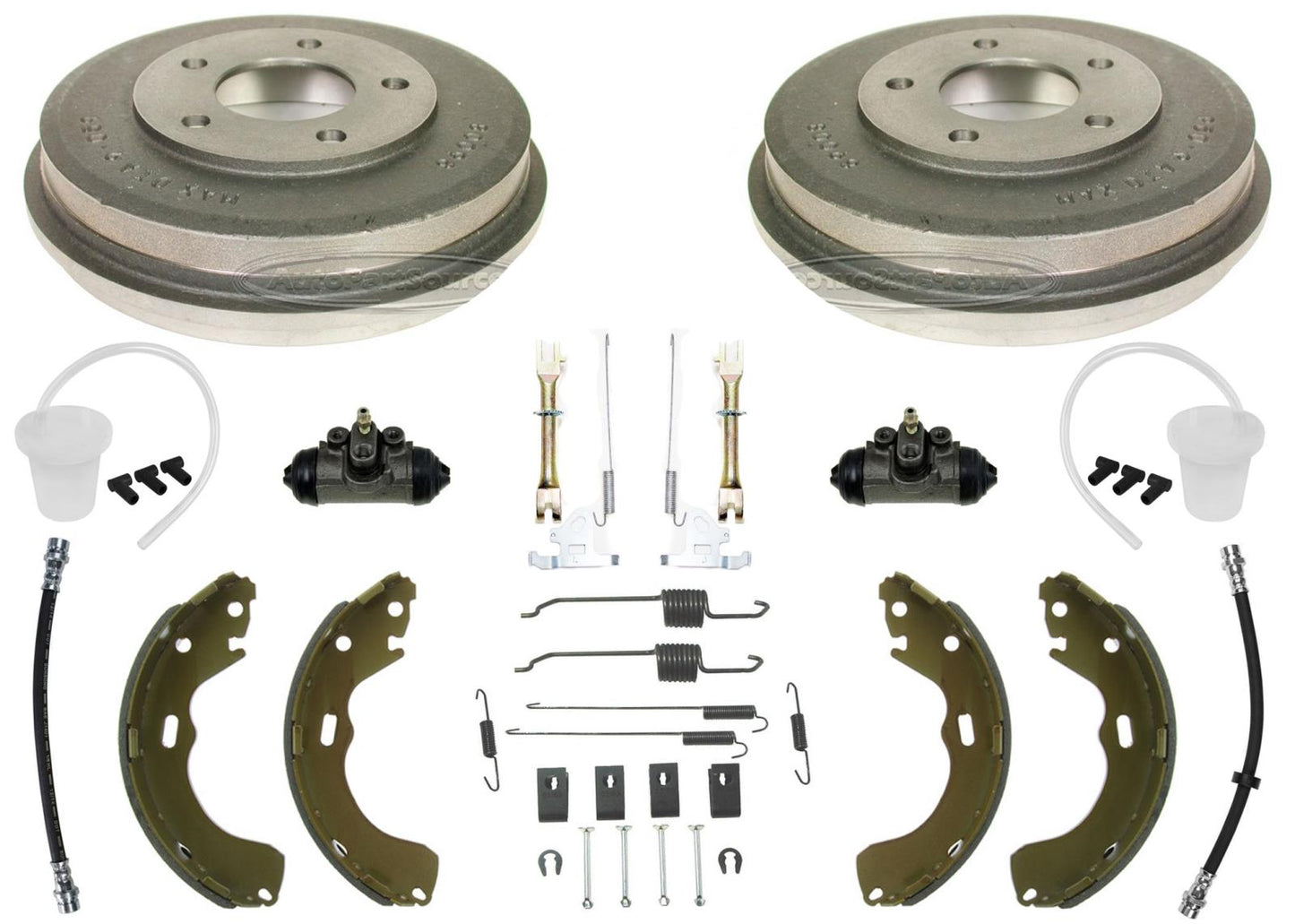 Rear Brake Drums Shoes Springs Wheel Cylinder Hoses for Ford Escape 2001-2007