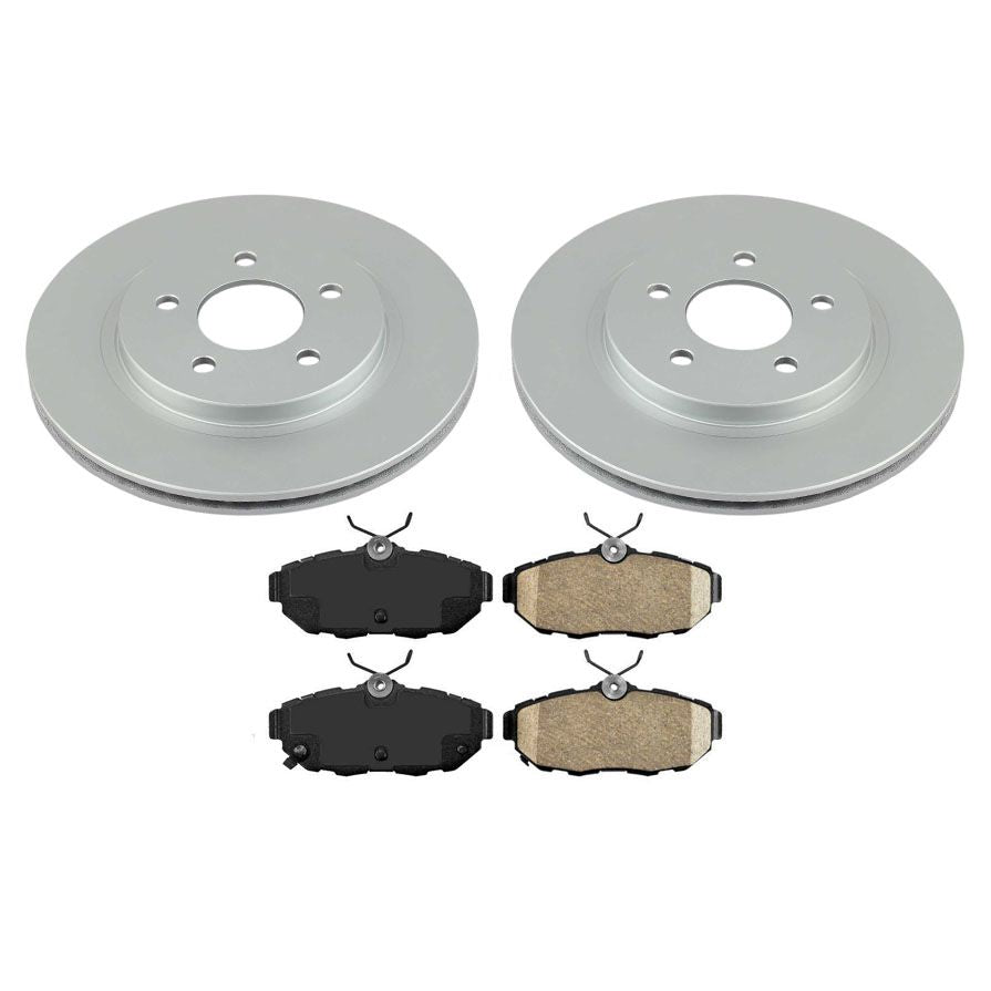 Improved Performance GEO Coated Rotors & Brake Pads For Ford Mustang 11-14 3.7L