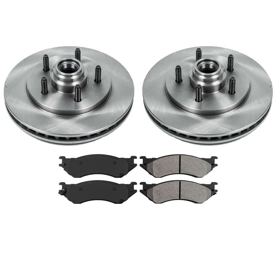 Front Rotors Ceramic Brake Pads 99-03 for Ford F-150 Lighting Rear Wheel Drive