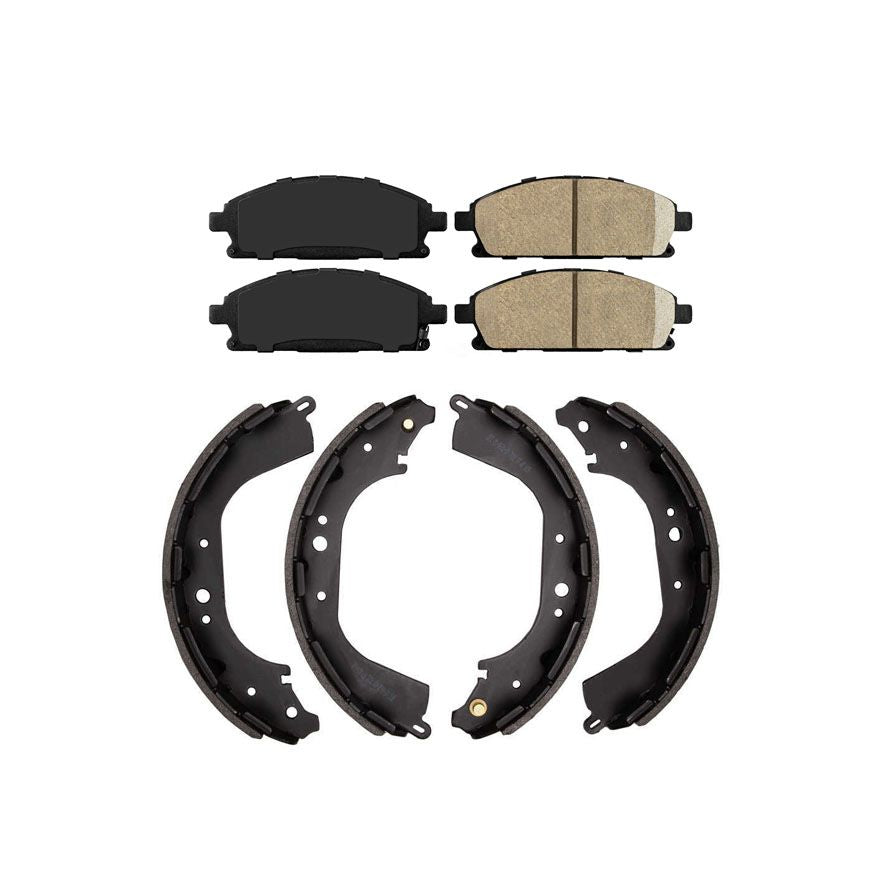 Set OF Front Brake Pads & Rear Brake Shoes Fits 1996-2002 for Nissan Pathfinder