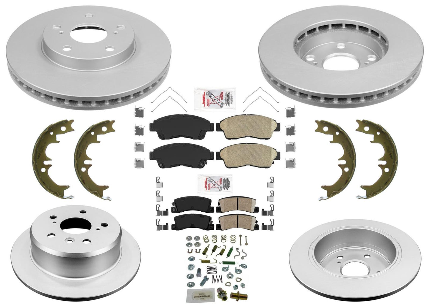 GEO Coated Disc Brake Rotors & Ceramic Pads for Toyota Camry 92-99 2.2L 4W Disc