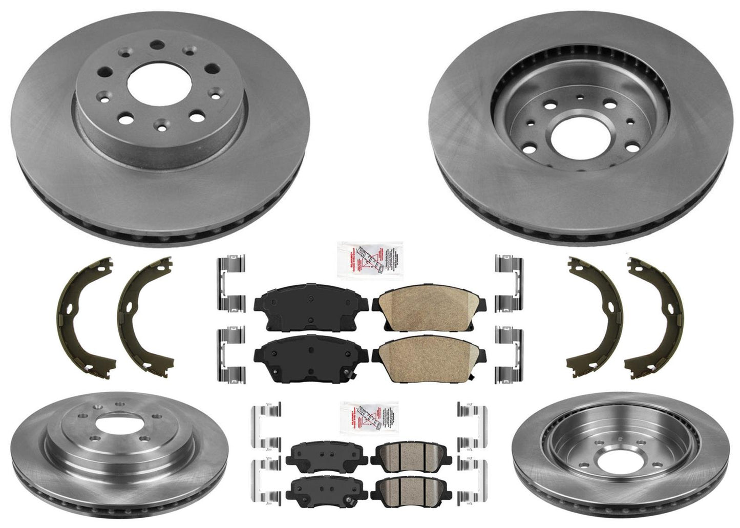 Front & Rear Disc Brake Rotors & Pads For Cadillac ATS 14-18 w/ 321MM Frt Rotors