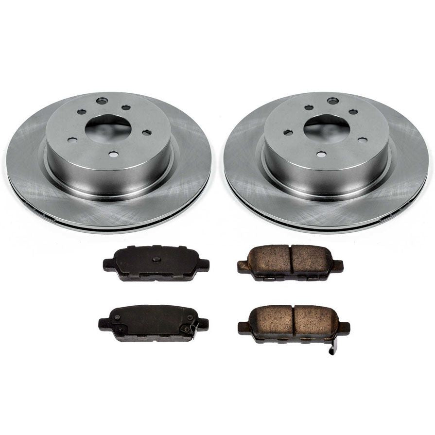 (2) Rear Brake Rotors & Ceramic Brake Pads Fits 2009-2012 for Nissan Maxima