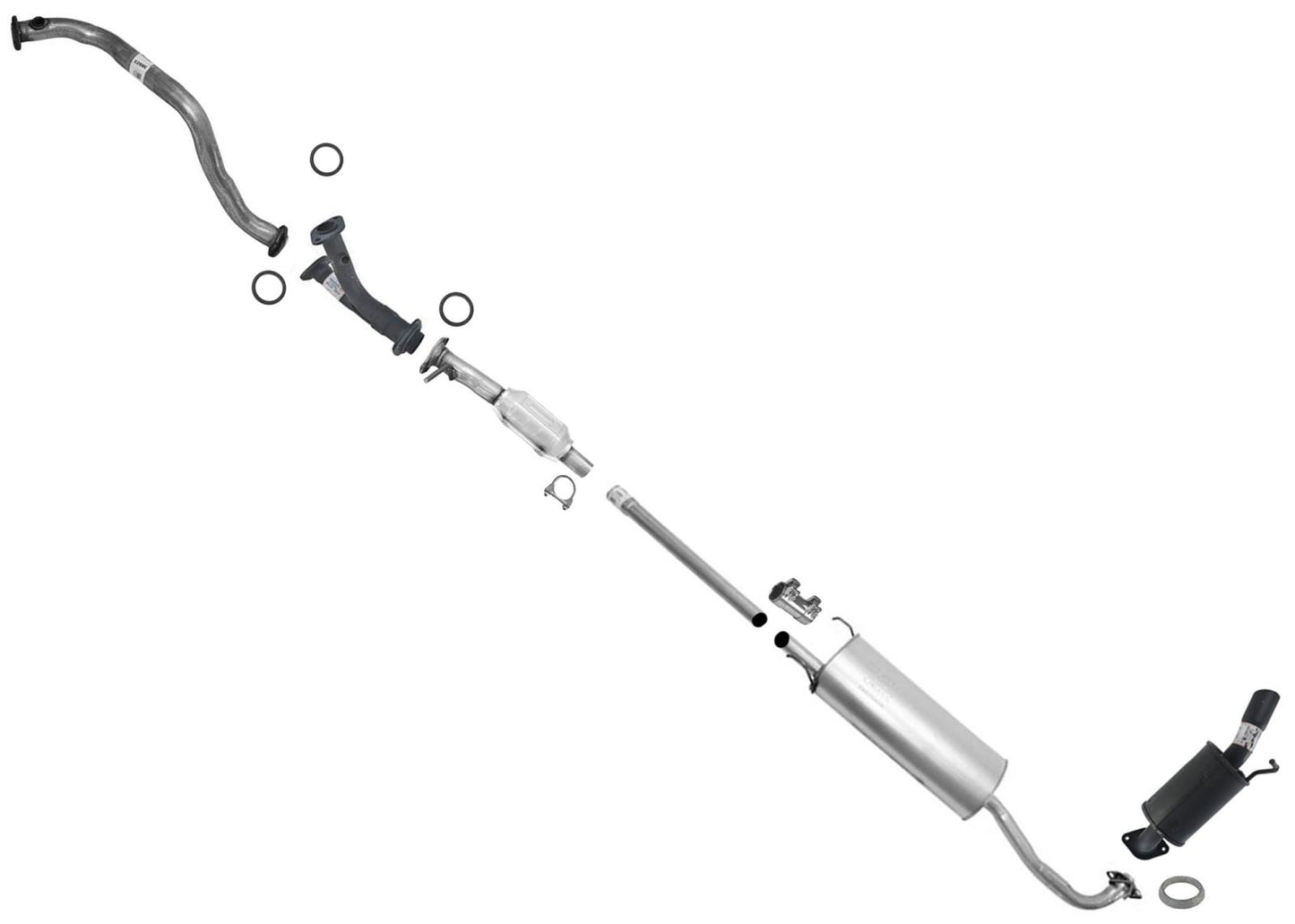 Silenciador y resonador convertidor trasero de tubo delantero Y tubo para Highlander 3.5L 08-13