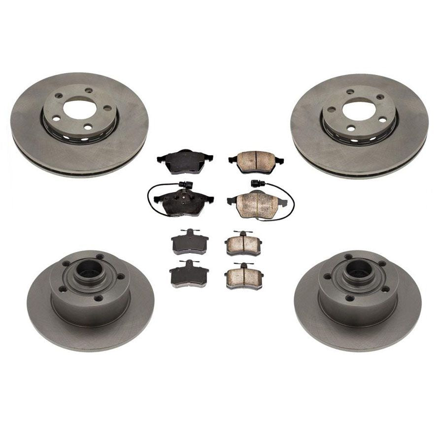 Front & Rear Brake Rotors and Brake Pads Front Wheel Drive for Audi A4 1996-1999