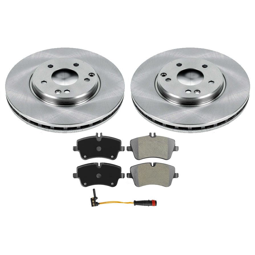 Fits 03-05 for Mercedes-Benz C240 4 Matic Front Rotors Brake Pads with Sensors