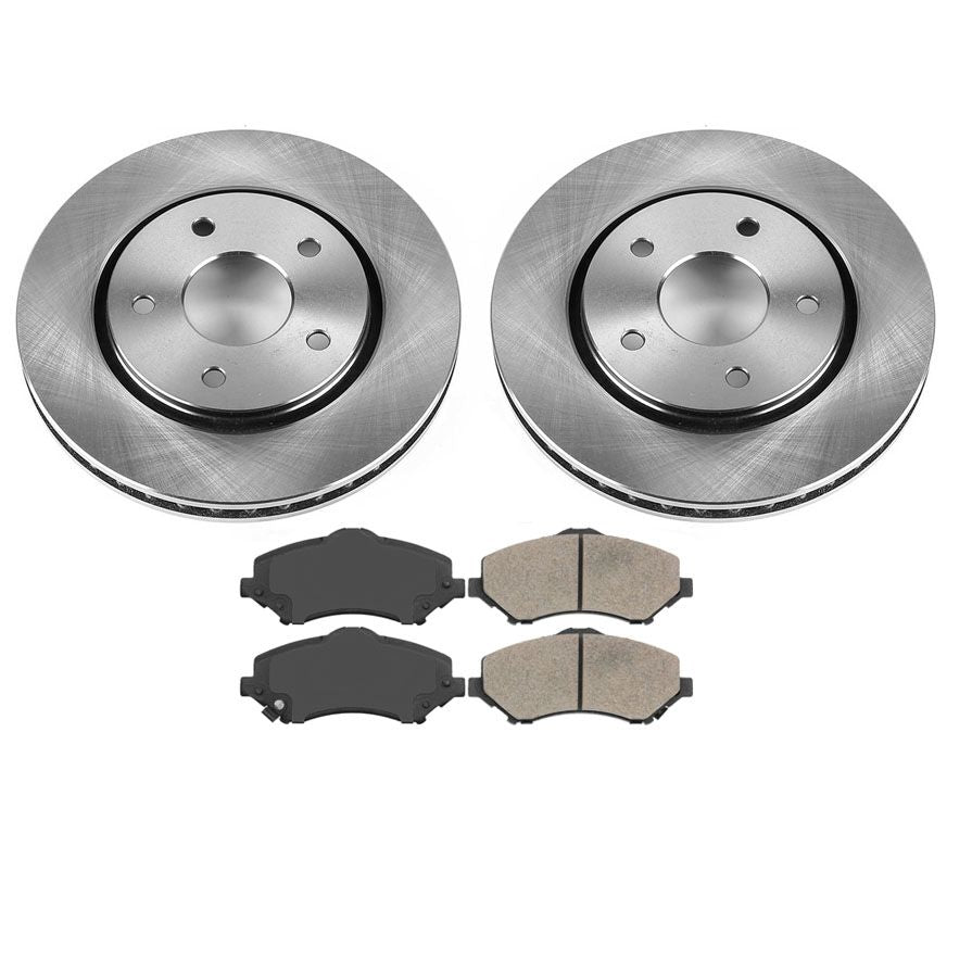 Se adapta al rotor de freno de disco delantero y pastillas de cerámica Chrysler Town & Country 08-09.
