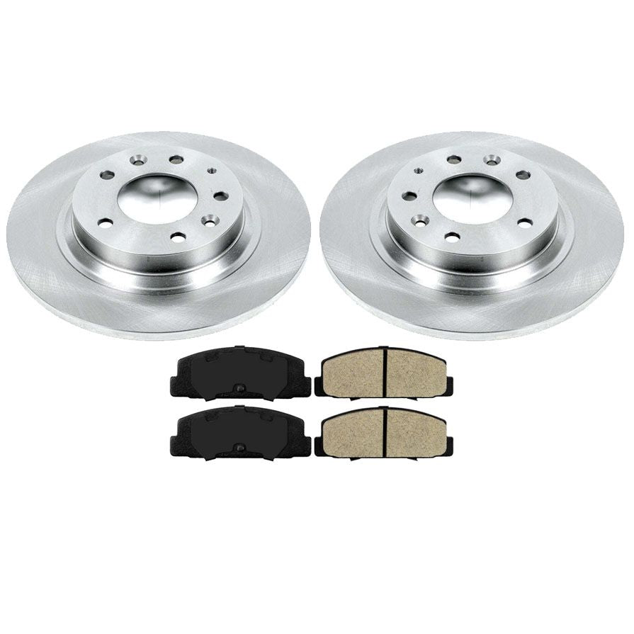 Set of Rear Disc Brake Rotors with Brake Pads for Mazda 6 2003-2005
