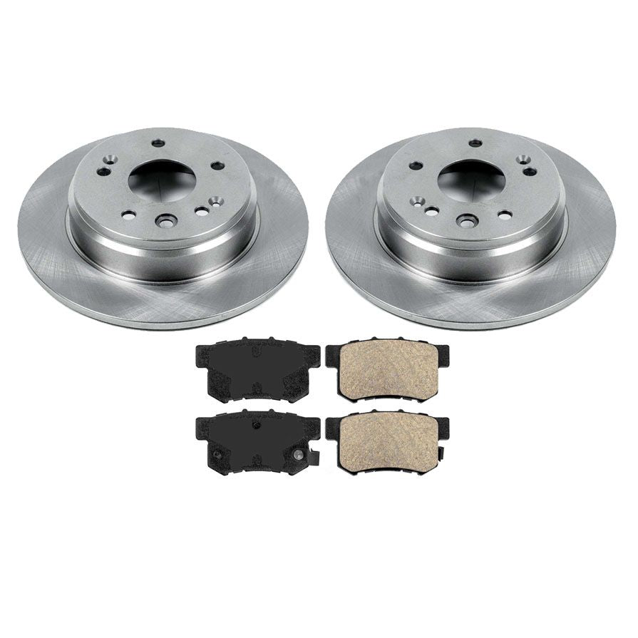 (2) Rotores de freno trasero y pastillas de cerámica para Acura 3.2 TL 1999-2003.