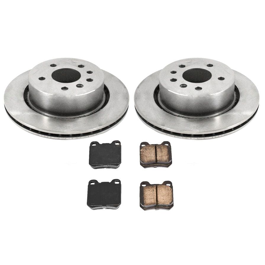 Rear Vented Disc Brake Rotors with Brake Pads for Cadillac Catera 2000-2001